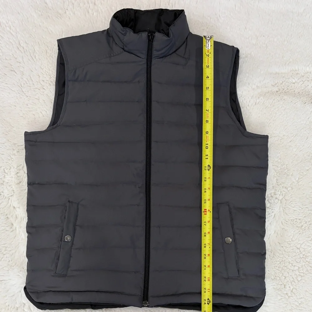 J. Crew Men's Charcoal Quilted Vest,40% feathers,Size M